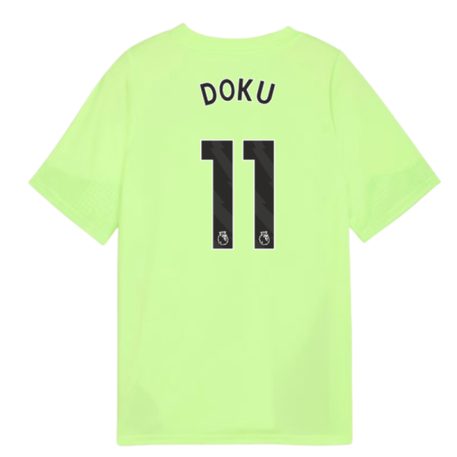 2025-2026 Man City Jersey (Fizzy Apple) - Kids (Doku 11) (Fizzy Apple)