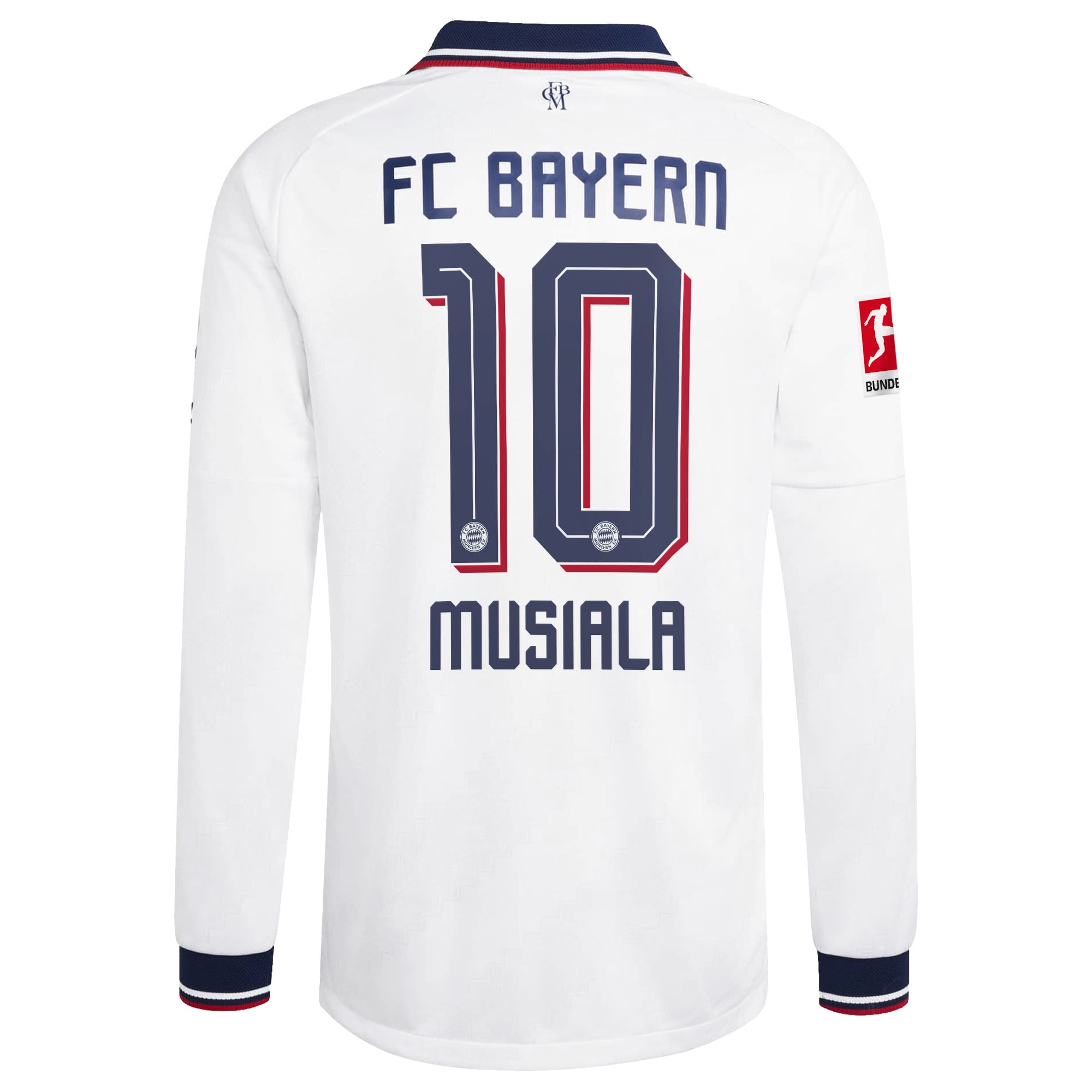 [SJH] Jamal Musiala #42 Bayern Munich 2026/27 Away On-Field Authentic Long Sleeve Jersey - White