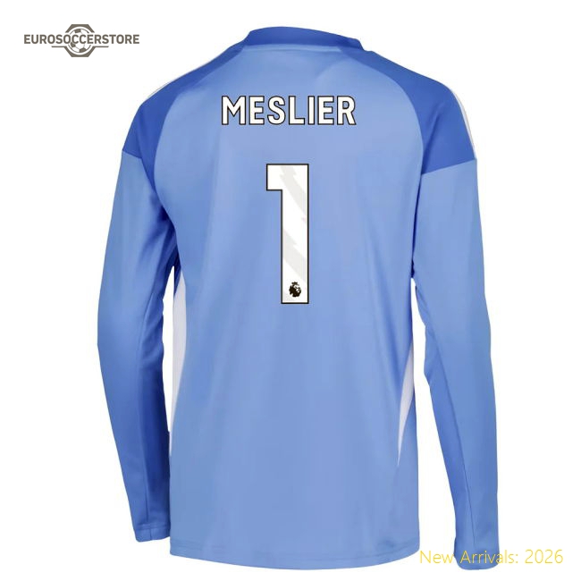 2025-2026 Leeds Home Long Sleeve Goalkeeper Shirt (Blue) - Kids (Meslier 1)