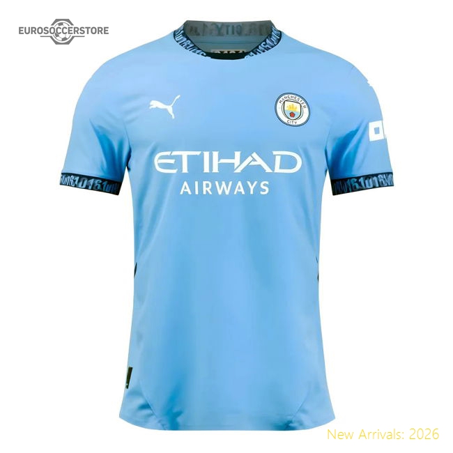 Authentic 2024-2025 Man City Home Authentic Shirt - Premium Quality