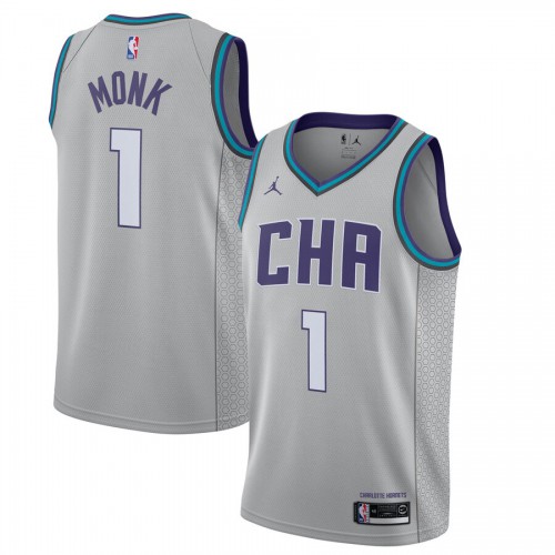 Gray BKN Charlotte Hornets #1 Jordan Swingman Jersey Game Day Wear