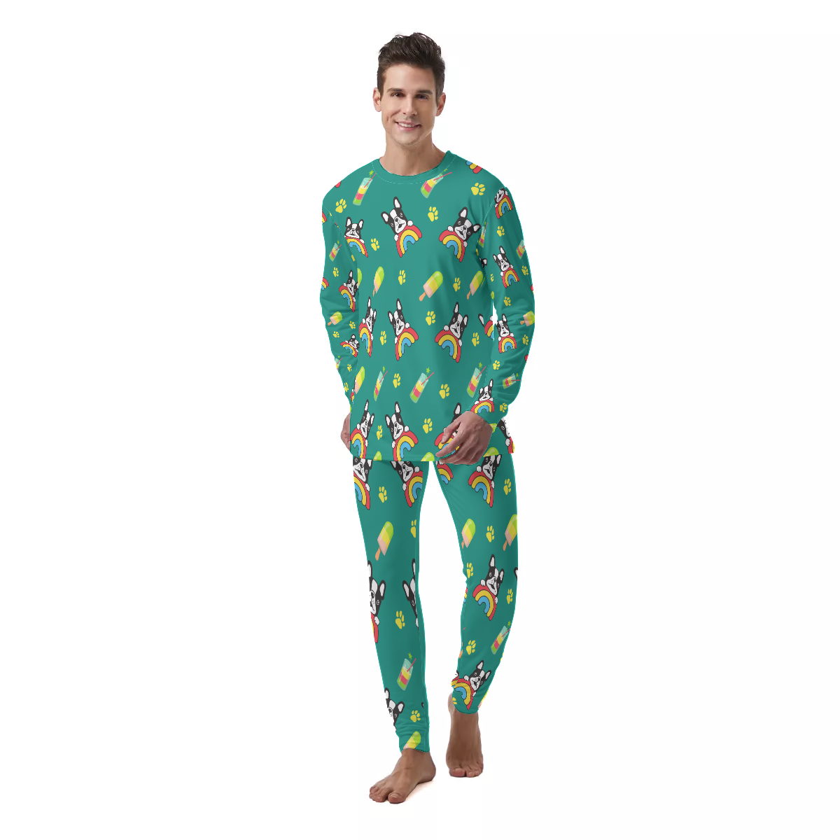 Minimal-Aesthetic Premium Oscar - Men's Pajamas for Pet Enthusiasts