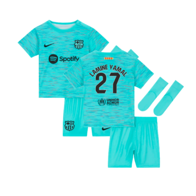 Supporter 2023-2024 Barcelona Infants Baby Third Kit (Lamine Yamal 27)