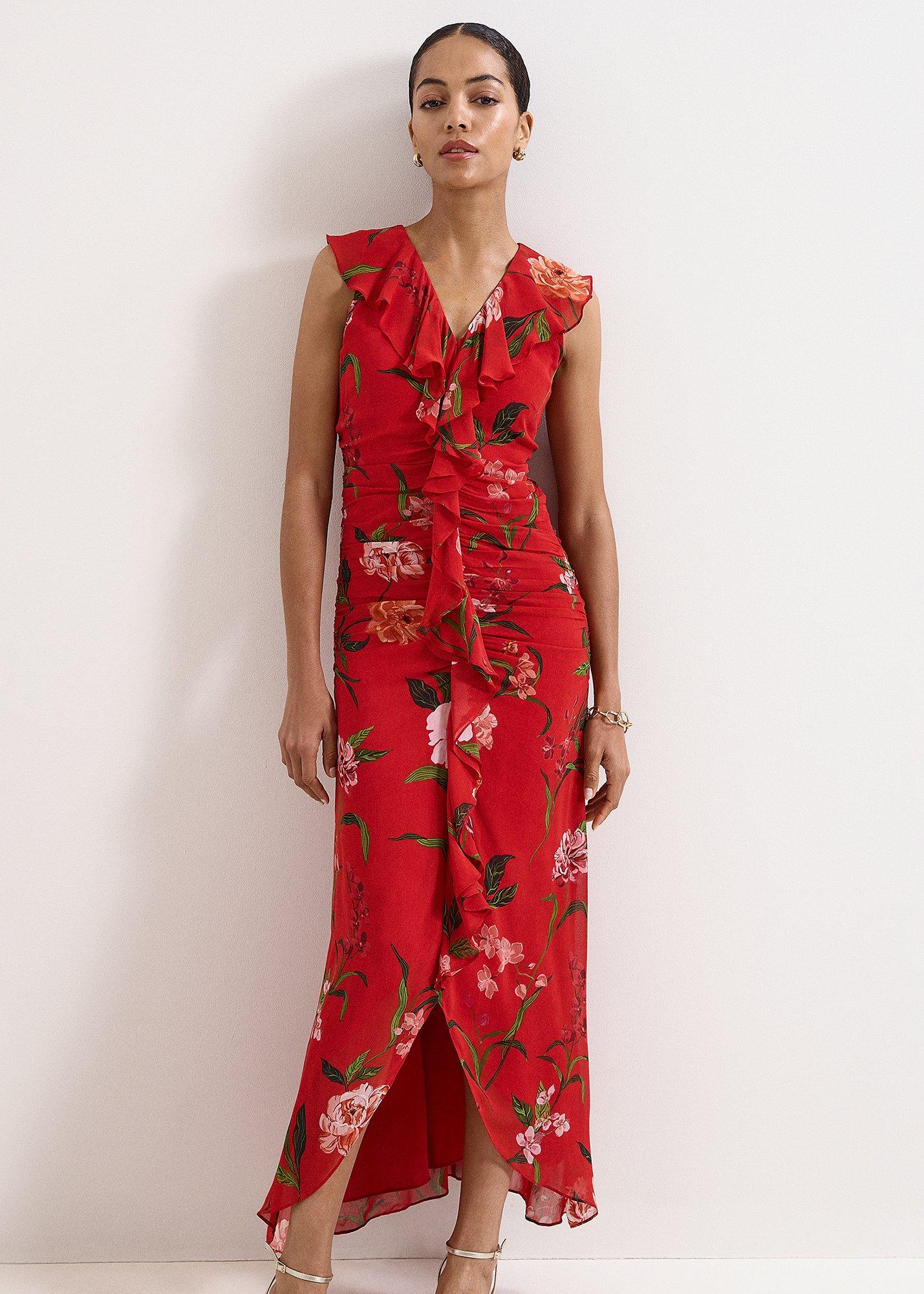Mae Red Floral Maxi
