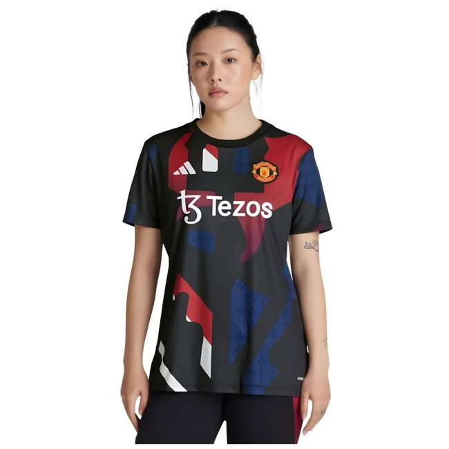 2024-2025 Man Utd Pre-Match Shirt (Black) - Womens