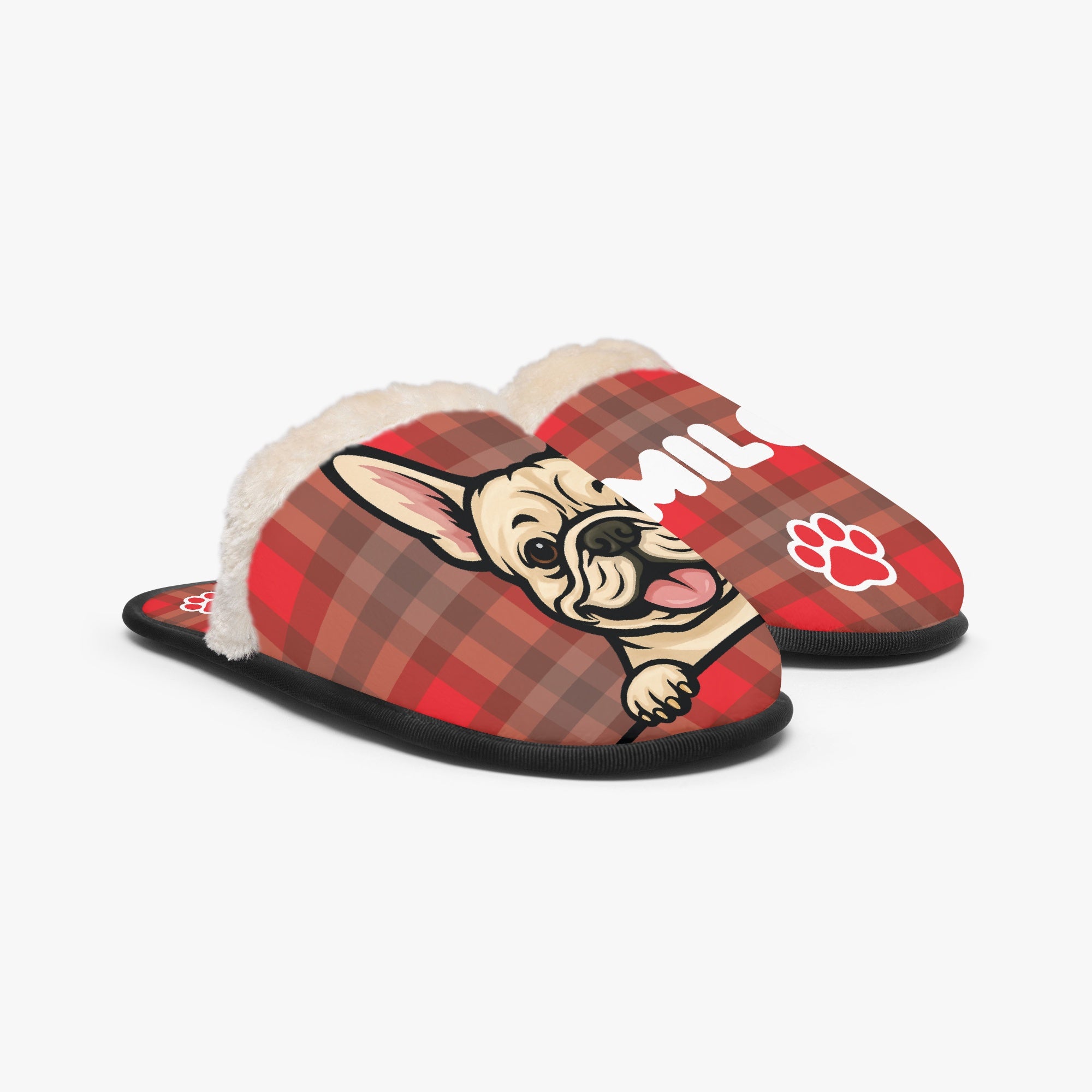 French Bulldog Maeve Personalized Cozy Winter Slippers Cozy Paw Wear
