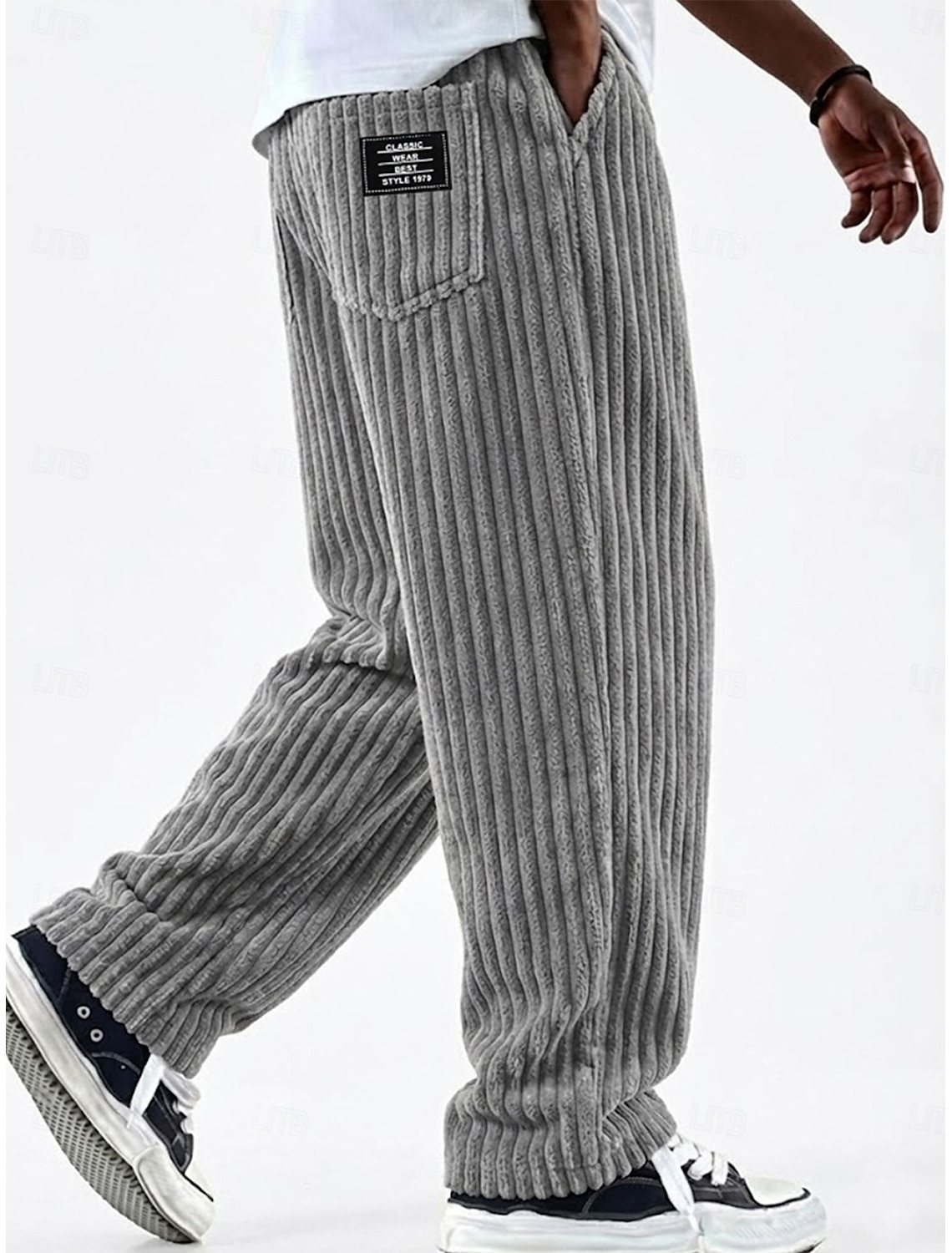 Men's Shorts Casual Corduroy Pocket Elastic Waist Simple Plain Comfort