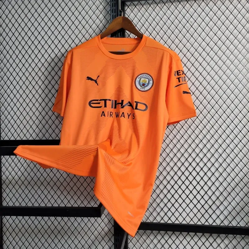 Cheap 2022-2023 Goalkeeper Manchester City Orange Soccer retro kit