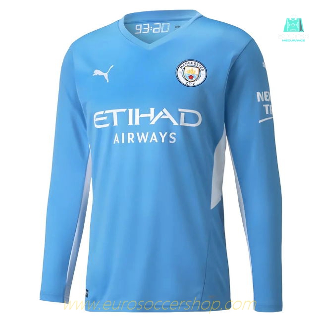 2021-2022 Man City Long Sleeve Home Shirt