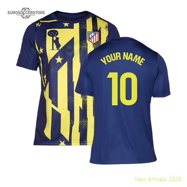 Supporter 2025-2026 Atletico Madrid Pre-Match Shirt (Blue-Yellow) (Your