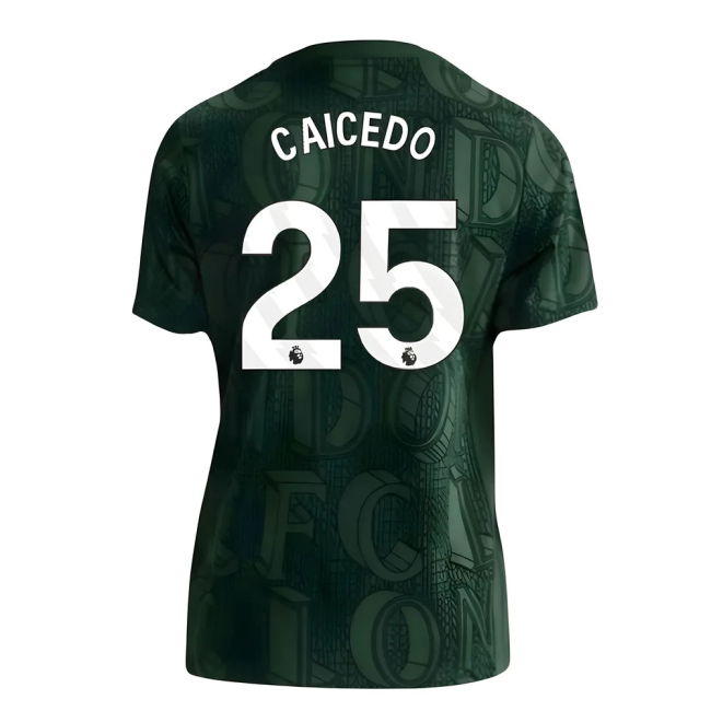 Chelsea Chelsea Pre Match Shirt Green Kids Caicedo #25 Elite Perfo...