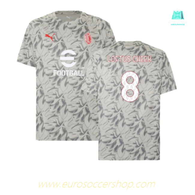 2025-2026 AC Milan Warm Up Jersey (Smokey Gray) (Loftus Cheek 8)