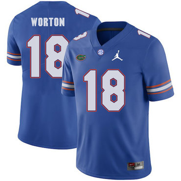 Men's None Blue 2024 game jersey None #18 authentic Jersey performance
