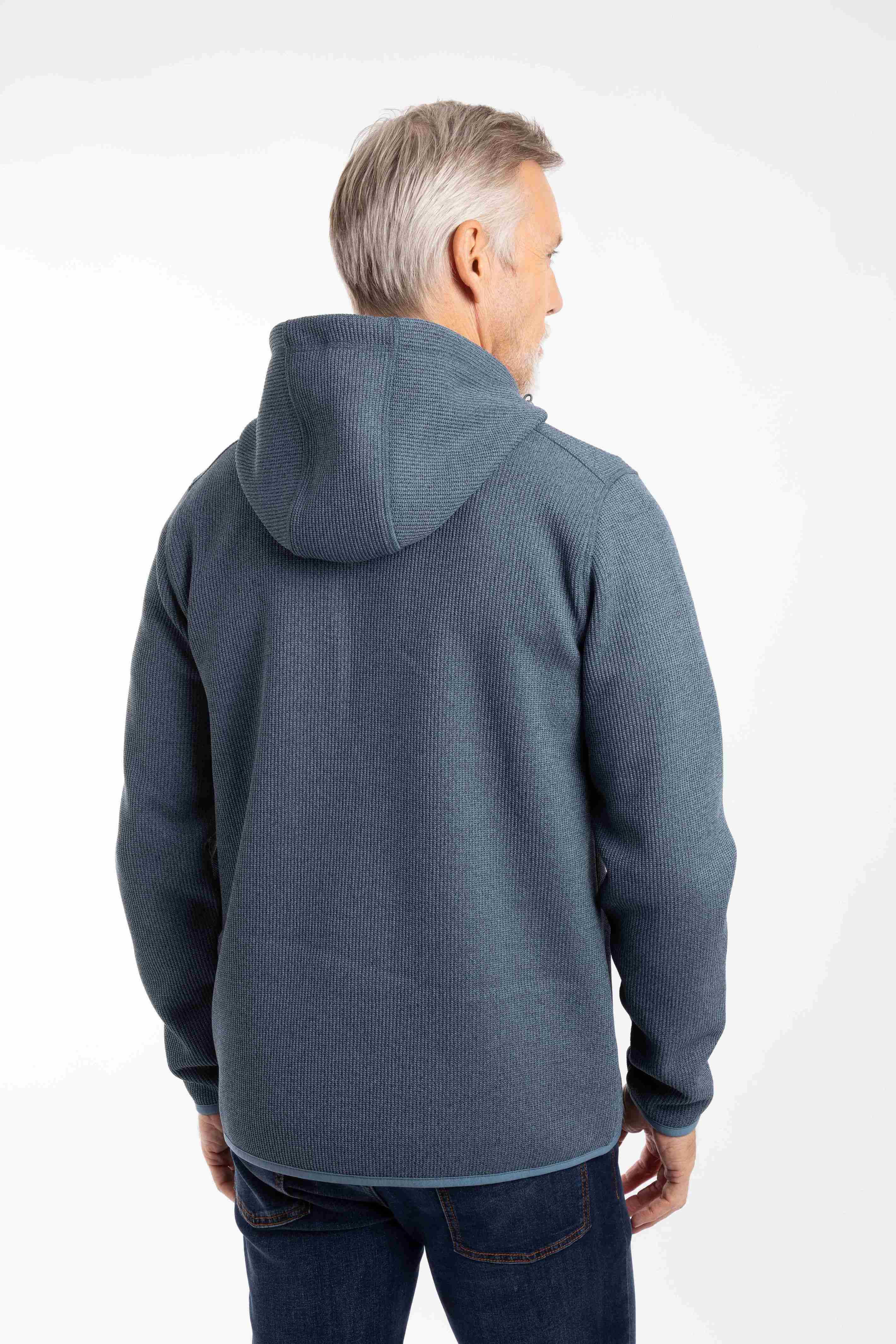 Lockie Full Zip Bonded Fleece Hoodie Blue Mirage