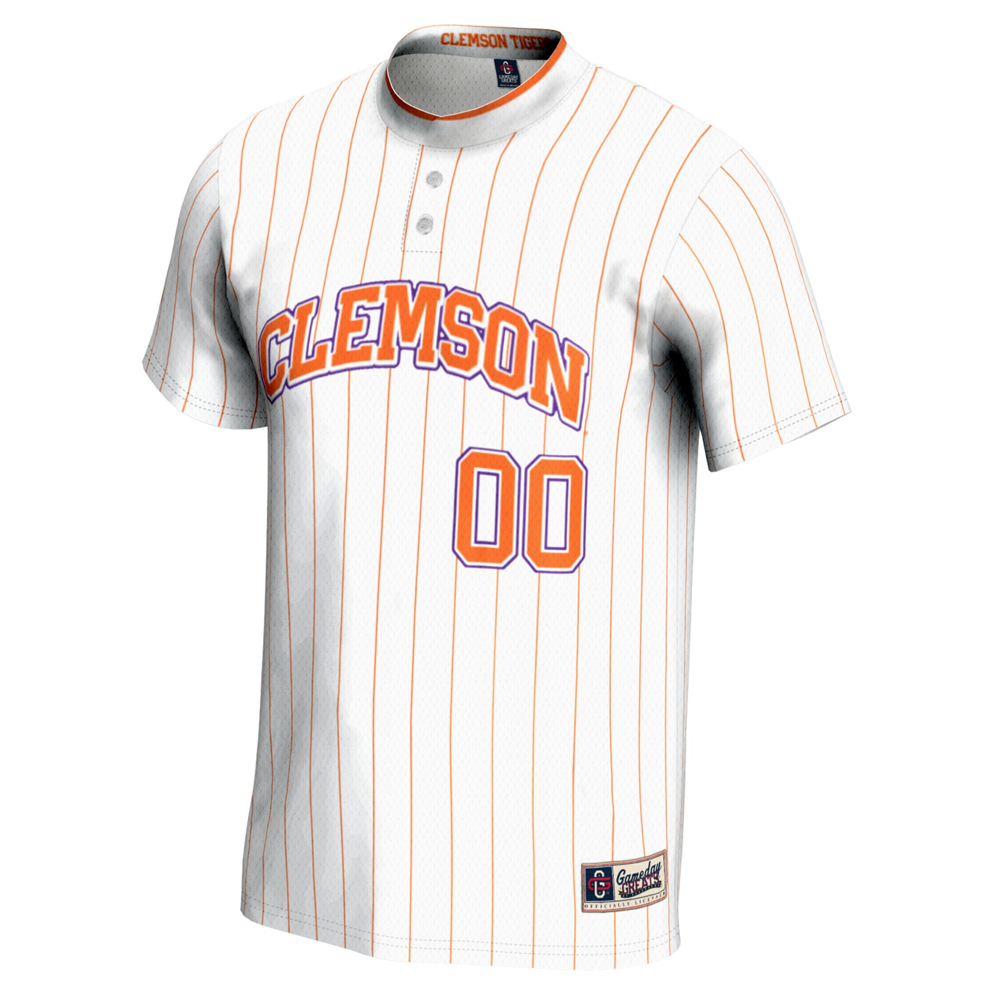 [NJP] Clemson Tigers GameDay Greats Youth NIL Pick-A-Player Lightweight Softball Jersey - White