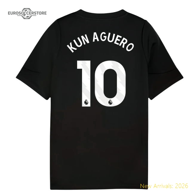 2025-2026 Man City Kids Gentle Kun Aguero Jersey Performance Fabric