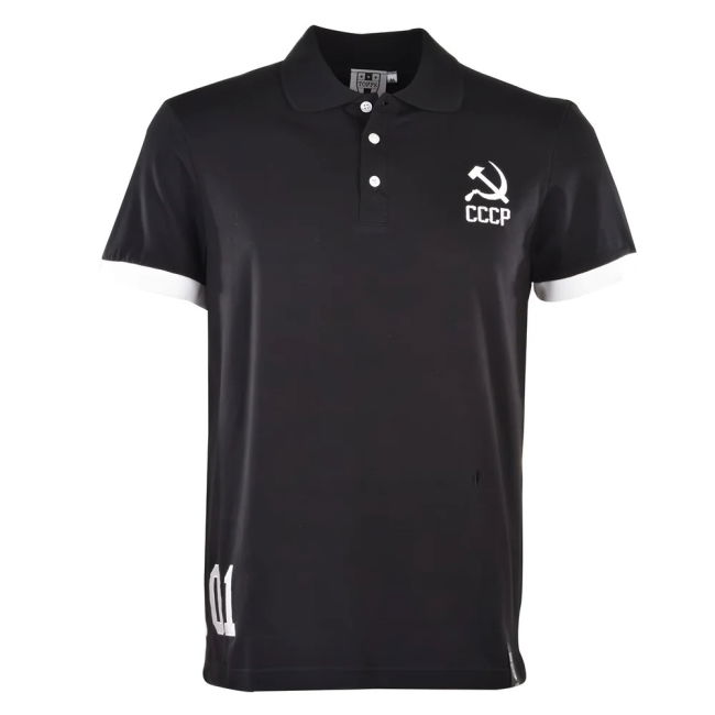 Soviet Union (Cccp) No 01 Black Polo Shirt Netherlands Performance