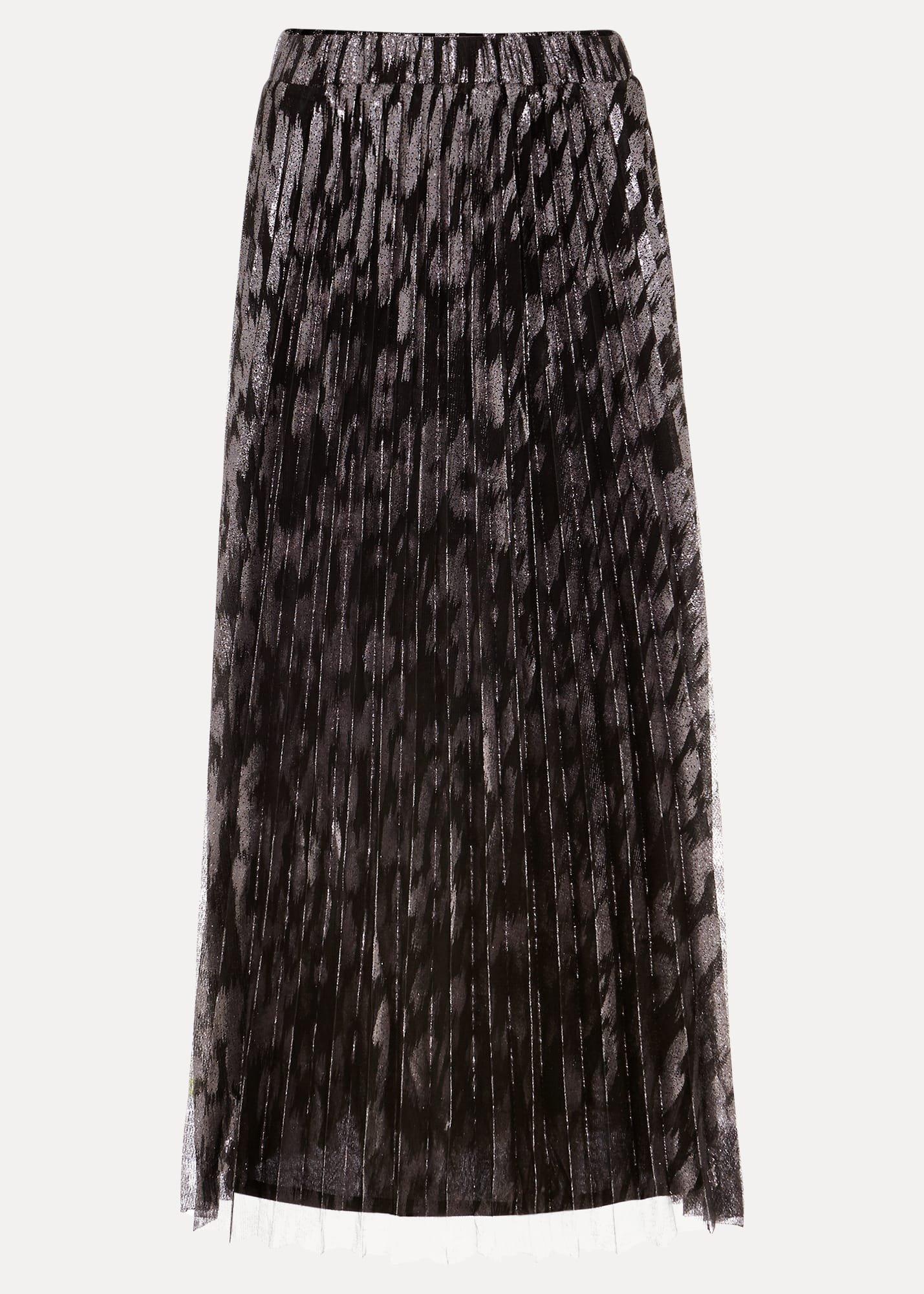 Petite Zoe Metallic Pleated Skirt