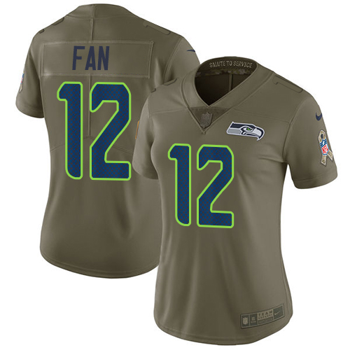 NFL S S Seahawks Fan Olive #12 Team Color Limited Game Jersey - Pre...