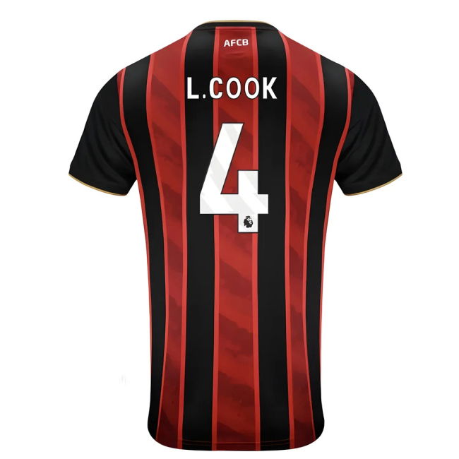 Vintage 2025-2026 Home Professional L.Cook 4 - Adults EPL Shirt #13555