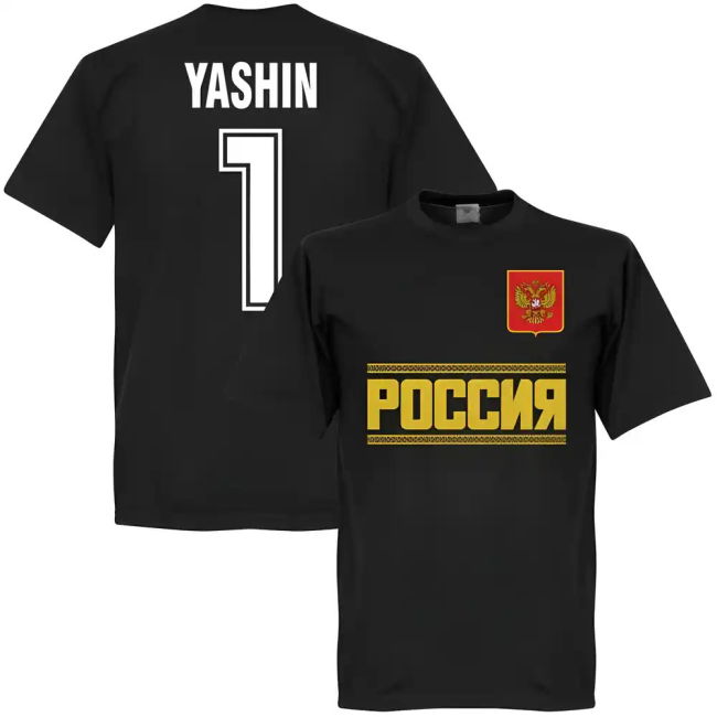 Russia Team Yashin T-Shirt - Black Authentic Quality Premium