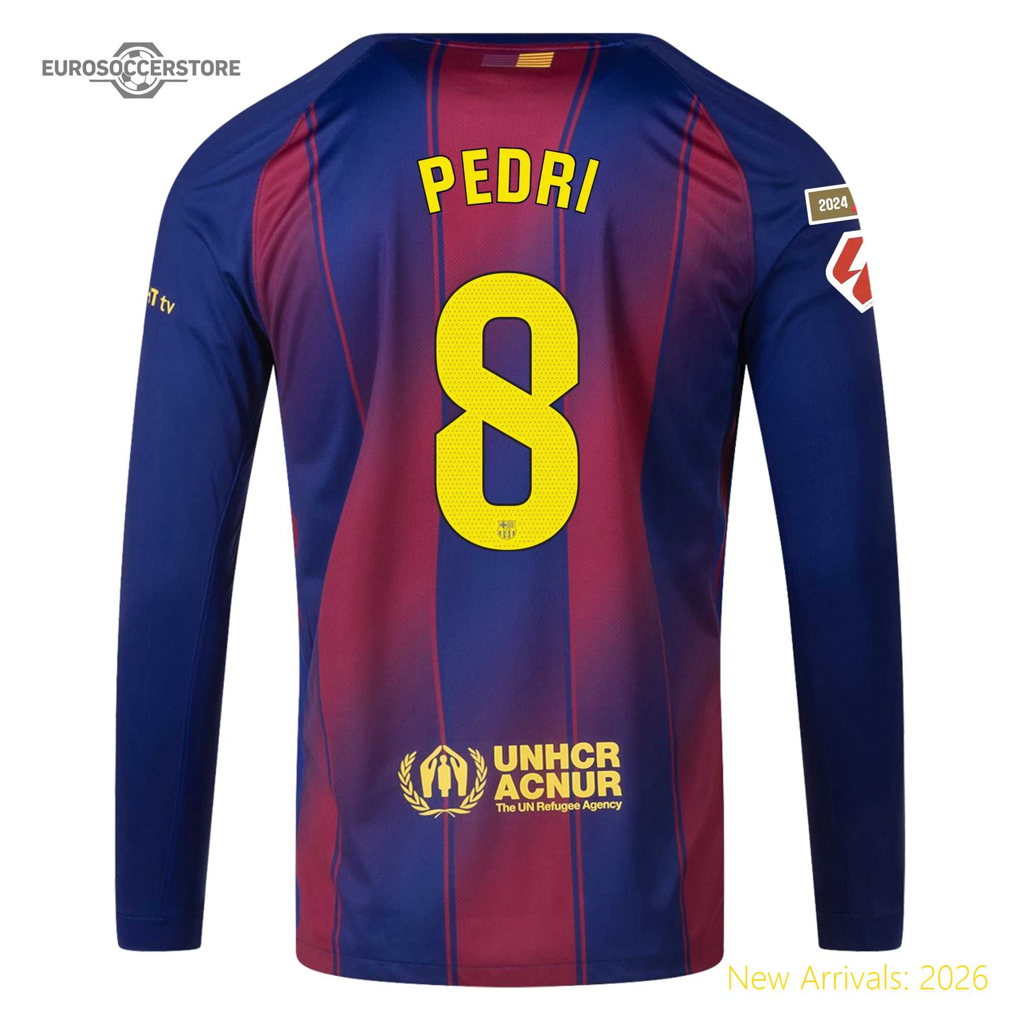 Men Bar Pedri Barcelona Long Sleeve Home Top-grade Home Jersey 2023