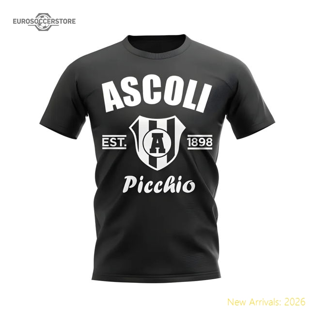 Supporter Premium Ascoli Established Football T-Shirt (Black)