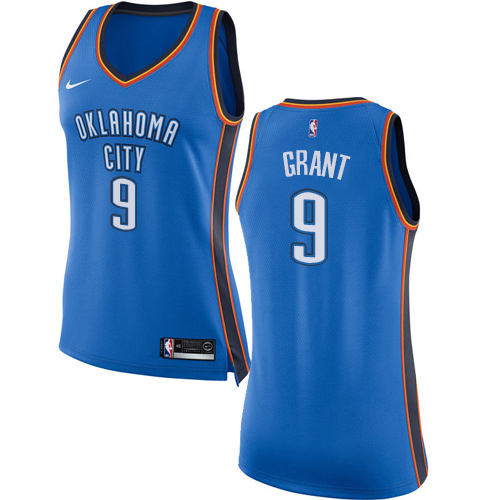 Blue Nike City Thunder #9 Jersey - Mesh Fabric Basketball Jersey