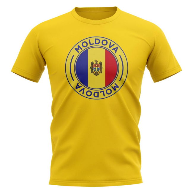 Moldova Football Badge T-Shirt (Yellow) Official Holland