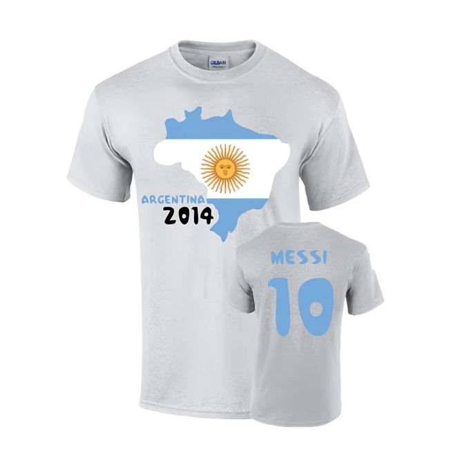 Tournament-Edition Argentina 2014 Country Flag T-Shirt (Messi 10)