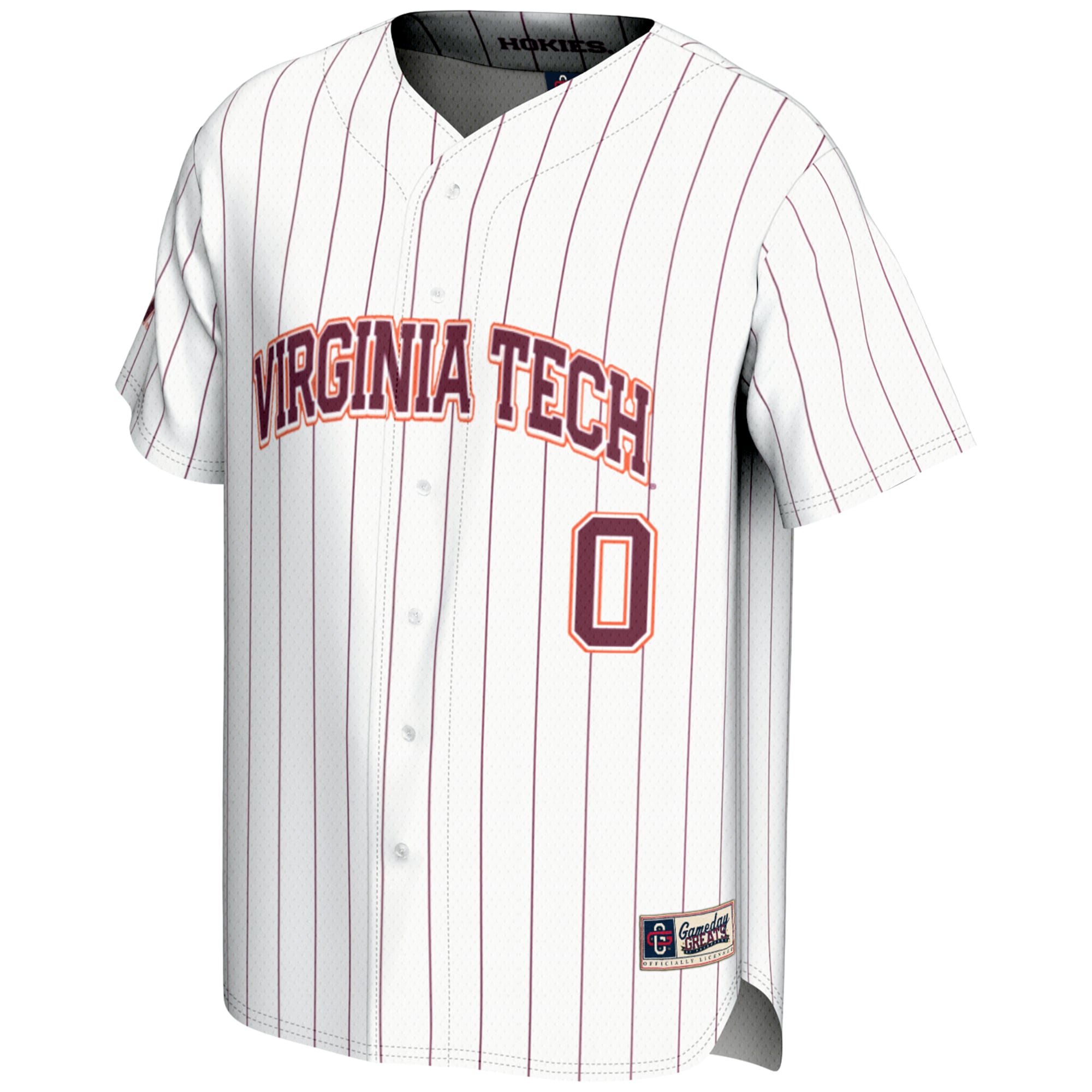 [DDG] Virginia Tech Hokies GameDay Greats Lightweight Baseball Fashion Jersey - White