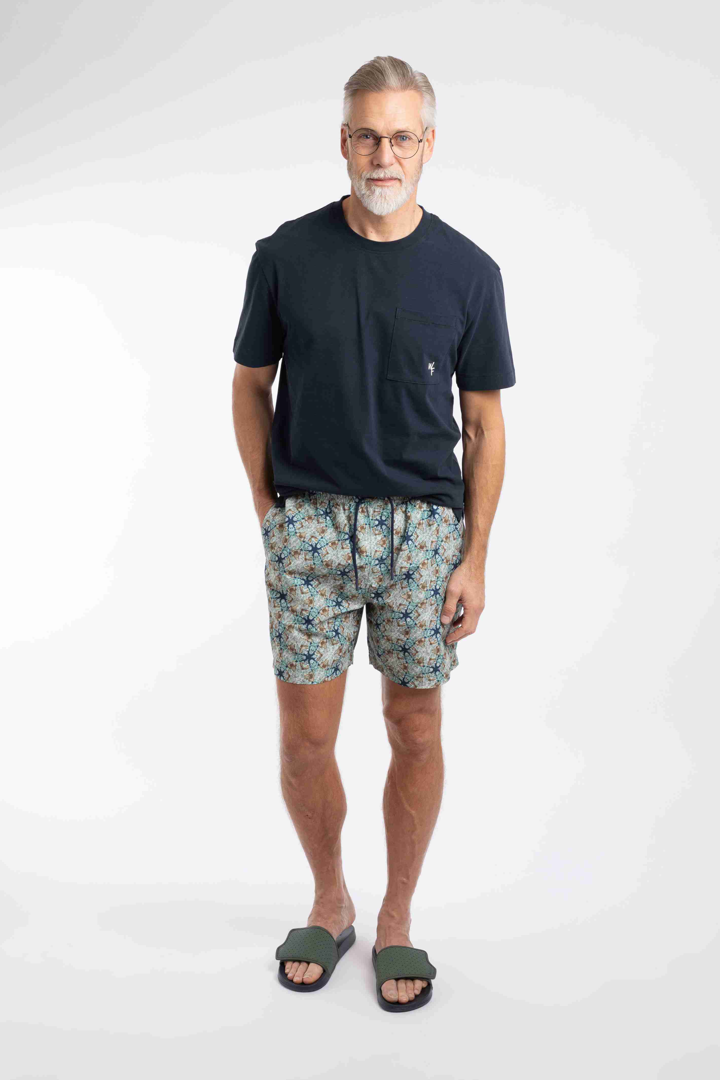 Orcha Printed Swim Shorts Aqua Marine