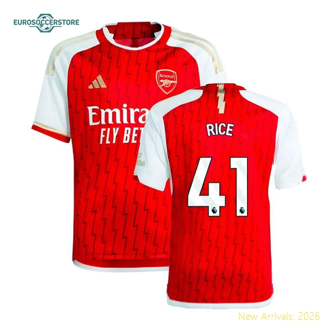 Safe Arsenal Kids Rice Jersey 2023-2024 Soft-touch Easy-care