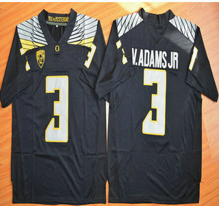 Men's None Vernon Adams #3 durabl Black 2024 embroidered Jersey