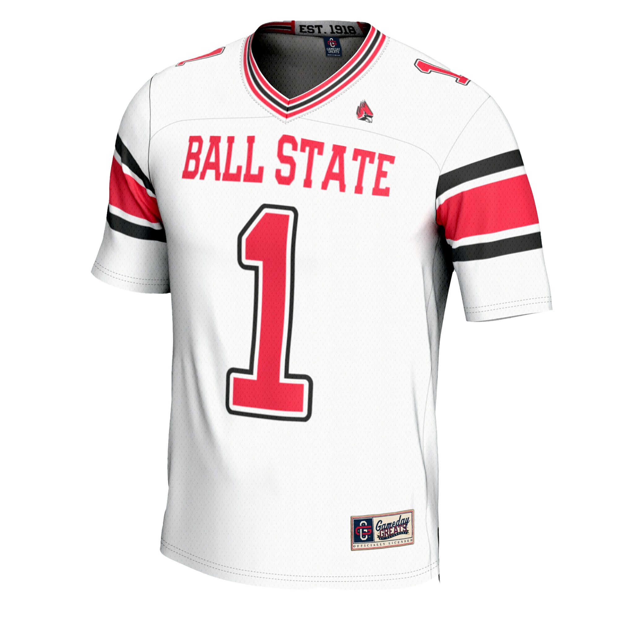 #1 Ball State Cardinals GameDay Greats Youth Football Jersey - White