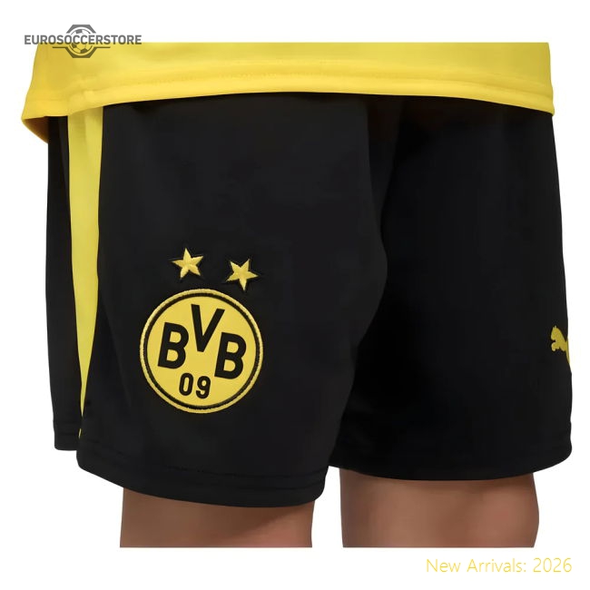 Match-Day 2025-2026 Borussia Dortmund Home Shorts (Black) - Kids