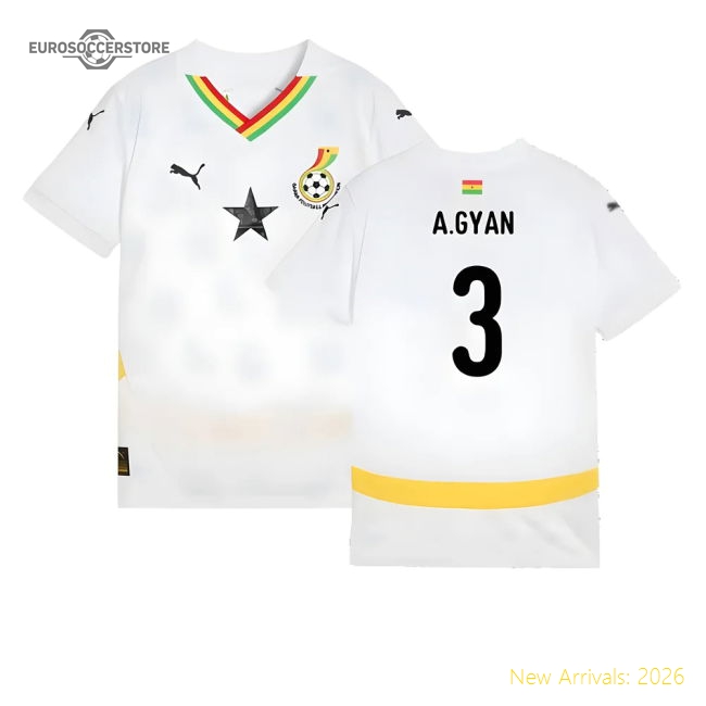 2024-2025 Ghana Home Shirt (Kids) (A.Gyan 3)