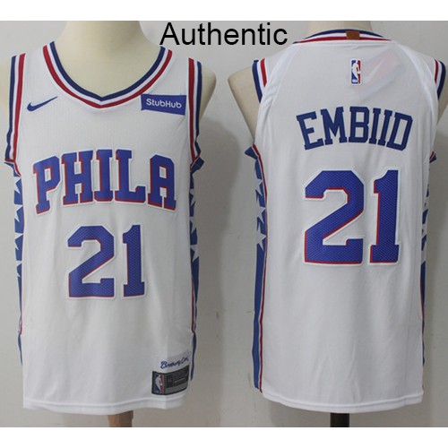 Nike 76ers White Joel Embiid #21 Jersey - Basketball Jersey