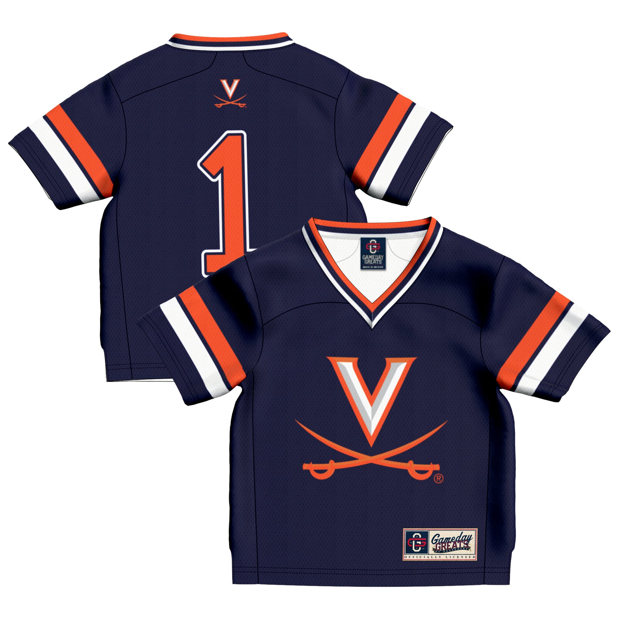 Infant #1 Navy Virginia Cavaliers Lightweight Football Jersey