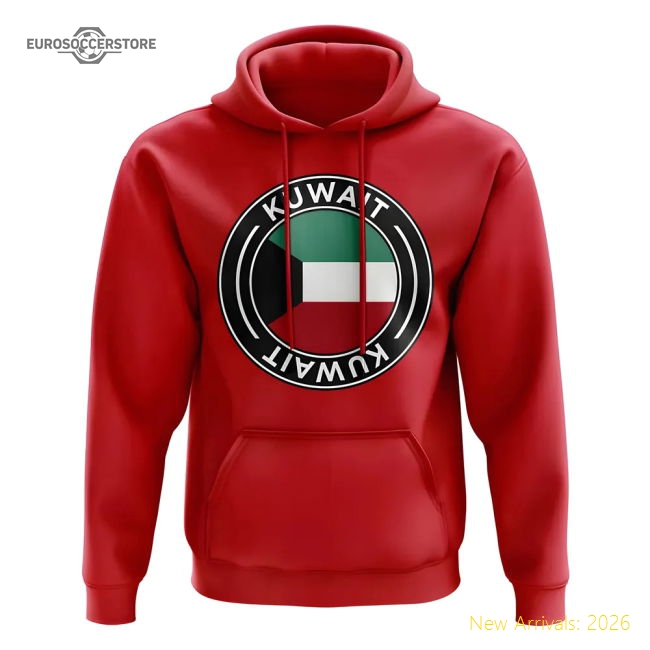 Kuwait Football Badge Hoodie (red) - Official Design - Premium Collection