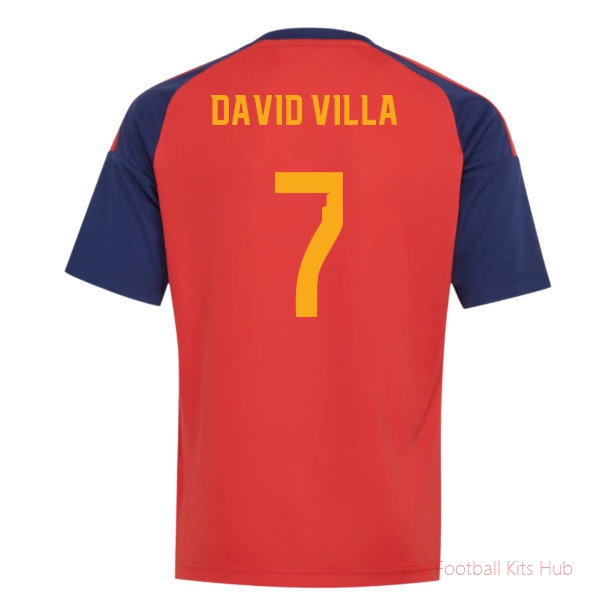 2026-2027 Spain Home Fan Jersey (Kids) (David Villa 7)