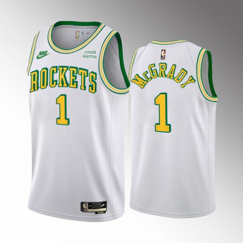 White Nike H. Rockets #1 NBA Jersey Basketball Jersey Basketball Jersey
