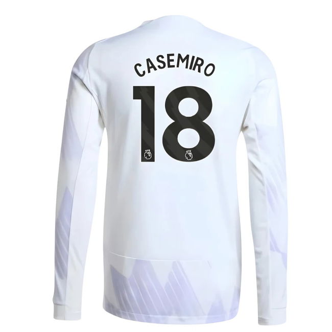 2025-2026 Man Utd Authentic Long Sleeve Away Kit (Casemiro 18)