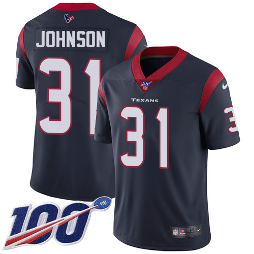 Premium NFL Houston Texans #31 David Johnson Navy Limited Jersey