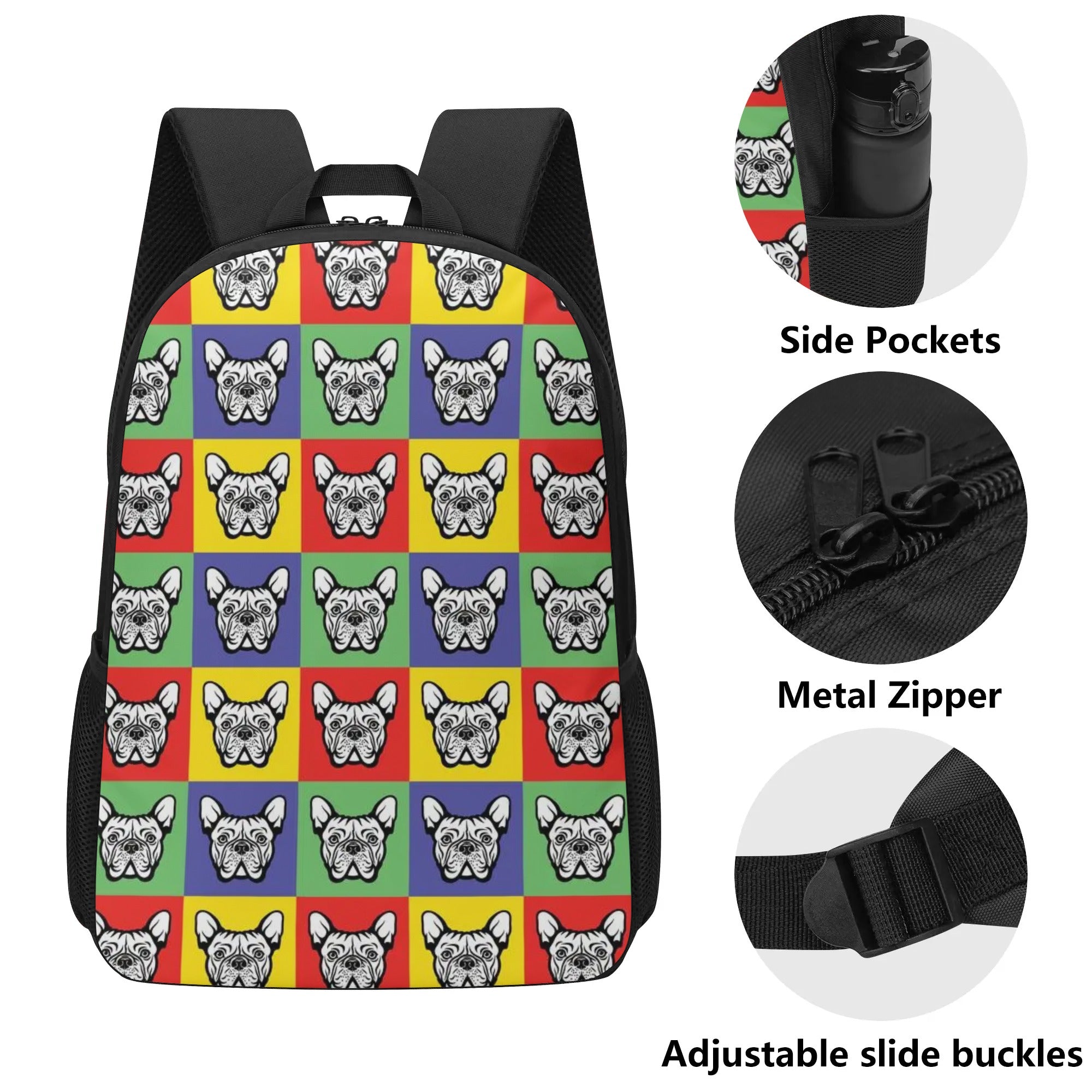 Lifestyle-Driven Frenchie-Fan Hazel - 17 Inch Backpack for Dog Owners