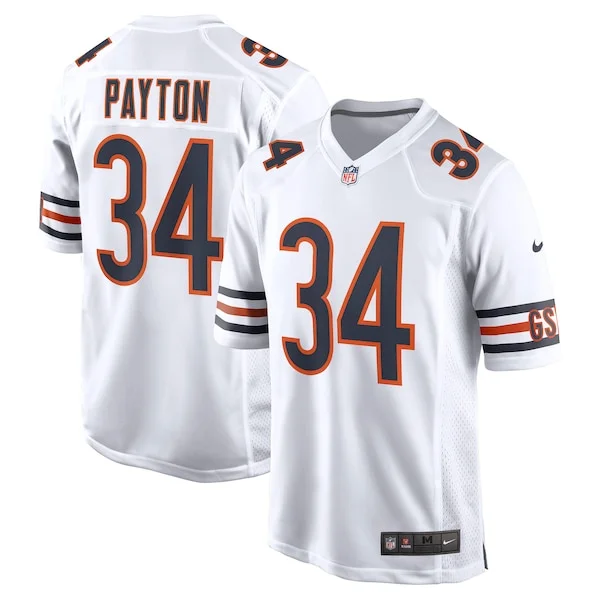 None Walter Payton Game Jersey - White | NFL Player Jersey | NFL Footb