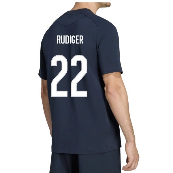 2026-2027 Real Madrid Tiro Travel Tee (Navy) (Rudiger 22)