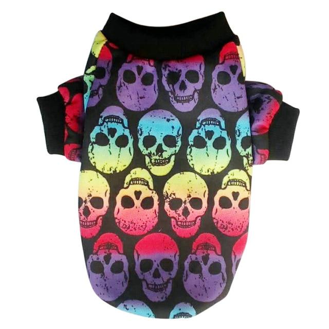 Durable Skull Pattern Shirt For French Bulldog (ws80) for Street Style