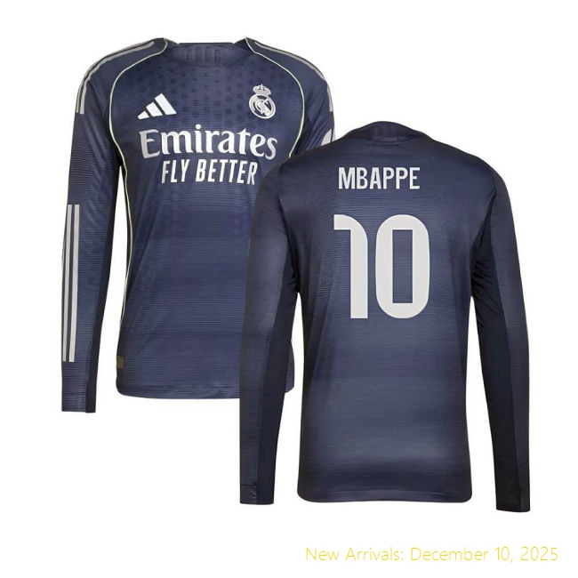 2025-2026 Real Madrid Away Shirt - Official Fan Gear (Mbappe 10)