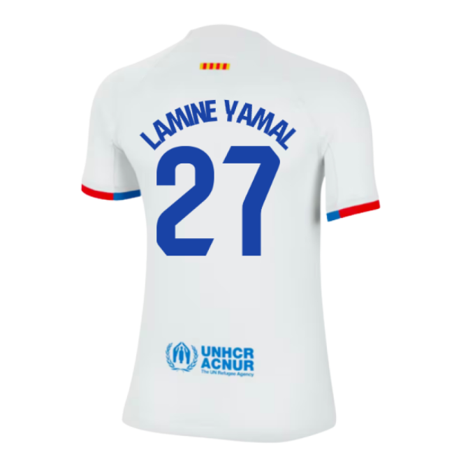 Authentic 2023-2024 Barcelona Away Shirt (Ladies) (Lamine Yamal 27)